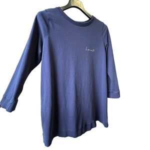 Love Tunic Light Weight Navy Blue Sweatshirt 1X (18). 22” pit to pit